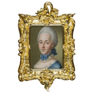 Artysta NIEZNANY, Portret w rokokowej ramie