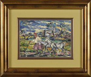 Romuald REGUŁA (1894-1981), Woman with goats