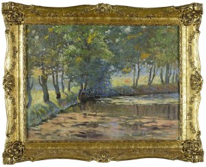 Artist UNKNOWN, Double-sided painting: Landscape / Hunting