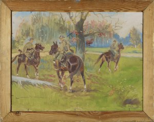 Artist UNKNOWN, Double-sided painting: Landscape / Hunting