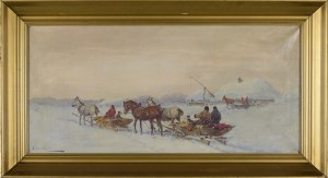 Adam SETKOWICZ (1876-1945), Return from hunting in winter