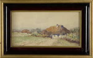 Adam SETKOWICZ (1876-1945), Landscape with rural huts