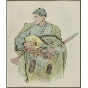Leopold GOTTLIEB (1879-1934), Z teki Legiony Polskie: Mandolinista