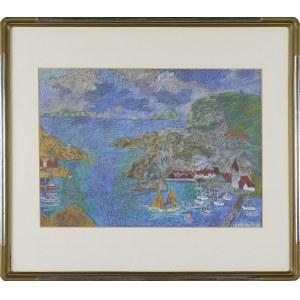 Jan SZANCENBACH (1928-1998), Żaglówki w porcie