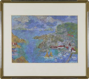 Jan SZANCENBACH (1928-1998), Sailboats in the harbor