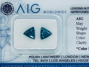 2 NATURAL POLISHED DIAMONDS 1.07 FANCY INTENSE BLUE* -SI1-2 - AIG - C31210-6
