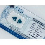 2 NATURAL POLISHED DIAMONDS 1.07 FANCY INTENSE BLUE* -SI1-2 - AIG - C31210-6