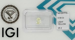 POLISHED NATURAL DIAMOND 0.59 LIGHT YELLOW -VS2 - IGI - UD30120-1