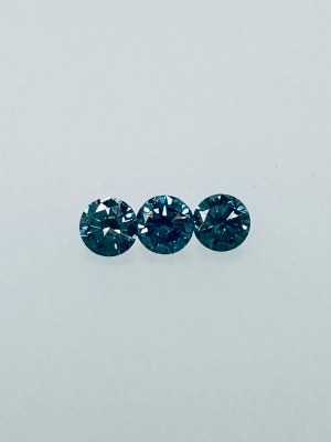 3 NATURAL POLISHED DIAMONDS 0.66 FANCY VIVID BLUE - WITH GEMMOLOGICAL CERTIFICATE* - SI1-3 - WITH GEMMOLOGICAL CERTIFICATE - AI30701-7