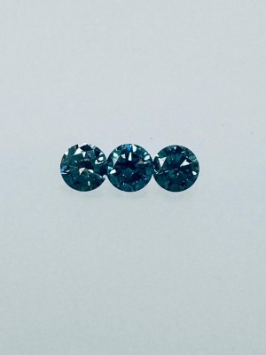 3 NATURAL POLISHED DIAMONDS 0.66 FANCY VIVID BLUE - WITH GEMMOLOGICAL CERTIFICATE* - SI1-3 - WITH GEMMOLOGICAL CERTIFICATE - AI30701-7