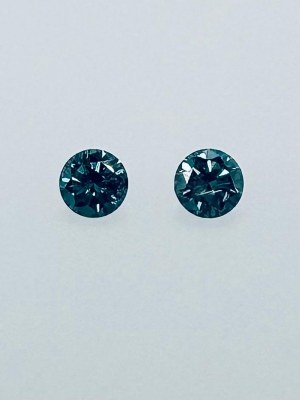 2 NATURAL POLISHED DIAMONDS 0.47 FANCY VIVID BLUE - WITH GEMMOLOGICAL CERTIFICATE* - SI2 - WITH GEMMOLOGICAL CERTIFICATE - AI30701-6