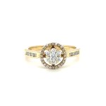 YELLOW GOLD RING - 2.20 GR WITH DIAMONDS - DH-R201