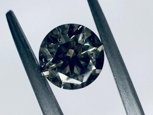 1.28 NATURAL POLISHED DIAMOND NATURAL FANCY GREY YELLOW GREEN -SI1 - GEMOLOGICAL CERTIFICATE - C31217-3