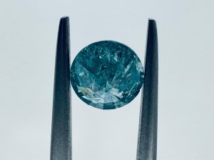 NATURAL POLISHED DIAMOND 1.04 FANCY VIVID BLUE - WITH GEMMOLOGICAL CERTIFICATE -I3 - WITH GEMMOLOGICAL CERTIFICATE - C40901-30
