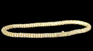 14K YELLOW GOLD TENNIS BRACELET WITH ROUND BRILLIANT-CUT LAB-GROWN DIAMONDS
