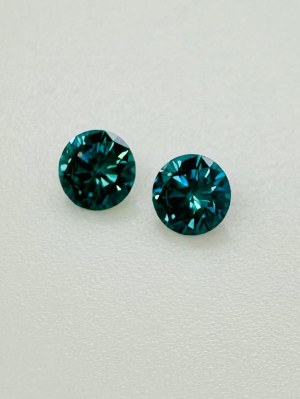 2 NATURAL POLISHED DIAMONDS 0.43 FANCY INTENSE BLUE -VS - WITH GEMMOLOGICAL CERTIFICATE - AI30701-4B
