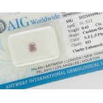 NATURAL POLISHED DIAMOND 0.42 NATURAL FANCY PINK LIGHT PURPLE -SI1 - AIG - F20413