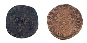 Set of 2 pcs. - double tournois - n.d. and 1589. - Henry Valois