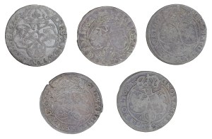 Set of 5 sixpences - Sigismund III Vasa, John Casimir