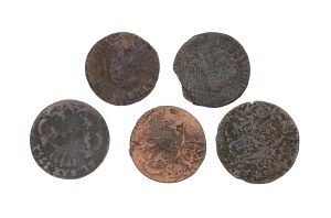 Set of 5 pieces of crown shillings - August III