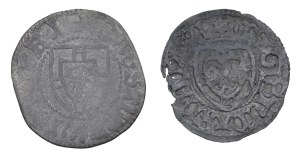 Set of 2 Teutonic sherds - Ludwig von Erlichshausen, 1450-1467 and Martin Truchsess von Wetzhausen, 1477-1489.