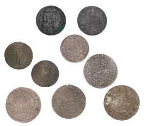 A set of 9 pieces of Prussian shekels and half-tracks
