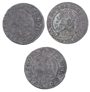 Set of 3 pcs. 3 krajcars - Wroclaw, Ferdinand II
