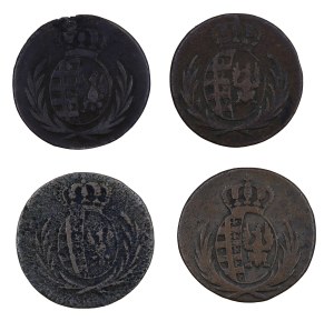 Set of 4 pennies, Duchy of Warsaw