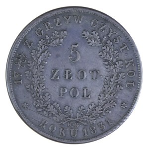 5 złotych 1831 r., Powstanie Listopadowe