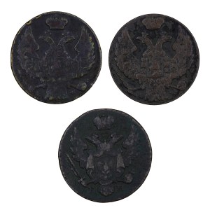 Zestaw 3 szt. 1 grosz, Królestwo Polskie pod zaborem rosyjskim, 1815-1850