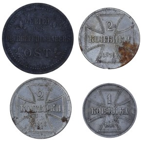 Set of 4 kopecks - German occupation authorities - eastern territories
