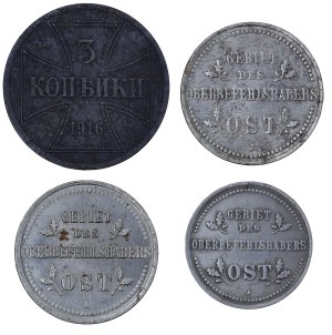 Set of 4 kopecks - German occupation authorities - eastern territories