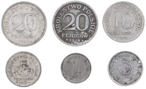 Set of 6 fenigs - German occupation authorities - Kingdom of Poland