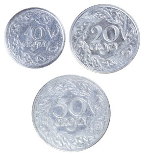 Set of 3 nickel coins, 1923, Second Republic of Poland 1923-1929