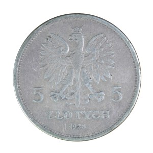 5 złotych 1928 r., ze znakiem, Nike, II Rzeczpospolita Polska 1923-1929