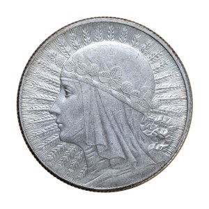 5 złotych 1932 r., bez znaku, głowa kobiety, II Rzeczpospolita Polska 1923-1929