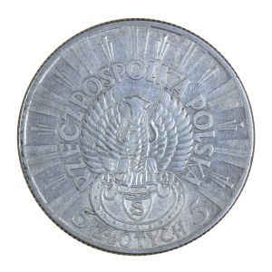 5 gold 1934, shooting eagle, Pilsudski, Second Polish Republic 1923-1929