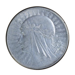 10 zloty, 1932 unmarked, female head, Second Polish Republic 1923-1929