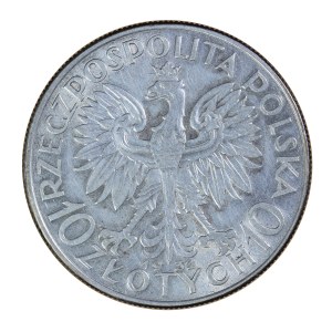 10 zloty, 1932 unmarked, female head, Second Polish Republic 1923-1929