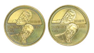 Set of 2 pcs. 2 gold, 1996, Henryk Sienkiewicz