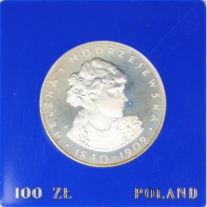100 złotych 1975 r., Helena Modrzejewska, moneta kolekcjonerska