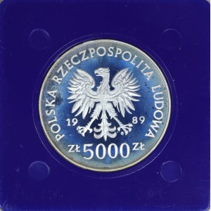 5000 złotych 1989 r., Toruń, moneta kolekcjonerska