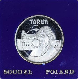 5000 złotych 1989 r., Toruń, moneta kolekcjonerska