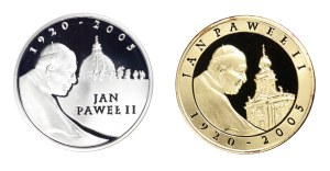 Set of 2 pcs. 10 gold 2005, John Paul II