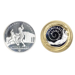 Zestaw 2 szt. 10 złotych 2004 r., olimpiada Ateny