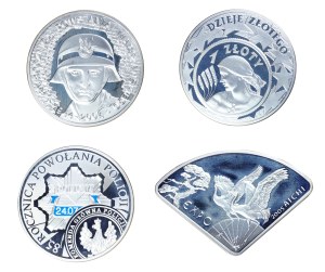 Zestaw 4 szt. 10 złotych 2004 i 2005 r.