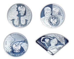 Zestaw 4 szt. 10 złotych 2004 i 2005 r.