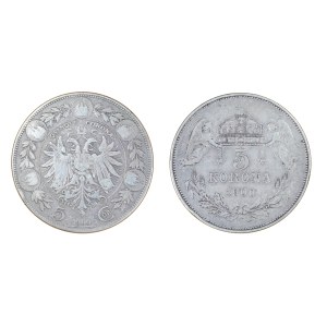 Zestaw 2 szt. 5 koron 1900 r., Franciszek Józef I