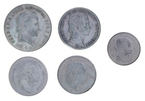 Set of 5 silver coins Austria 19th century.
