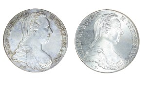 Set of 2 pcs. Thaler 1780, Maria Theresa
